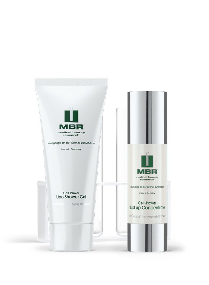 disposición del producto crema cuello y escote - biochange anti aging body care collection